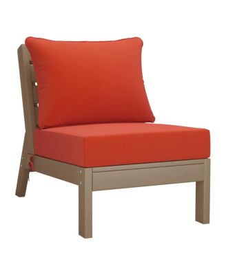 Outdoor 6-Piece Weathered Wood Modular Sectional Patio Furniture Sofa Set