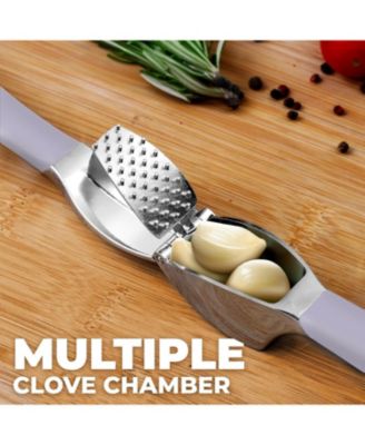 Garlic Press Comfort Grip with Peeler and Brush