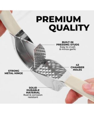 Garlic Press Comfort Grip with Peeler and Brush
