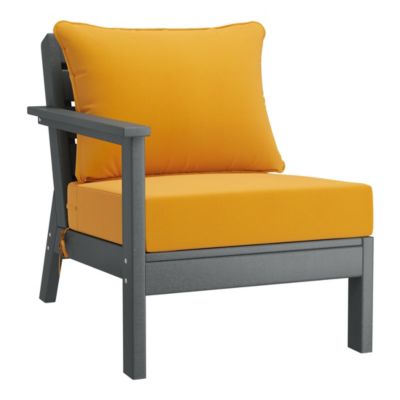 Outdoor Patio HDPE Gray Sectional Sofa with Patio Cushions