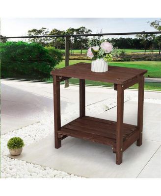 Rectangular Wood Side Table For Indoor & Outdoor