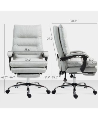Microfibre Massage Office Chair with Heat, Reclining, Light