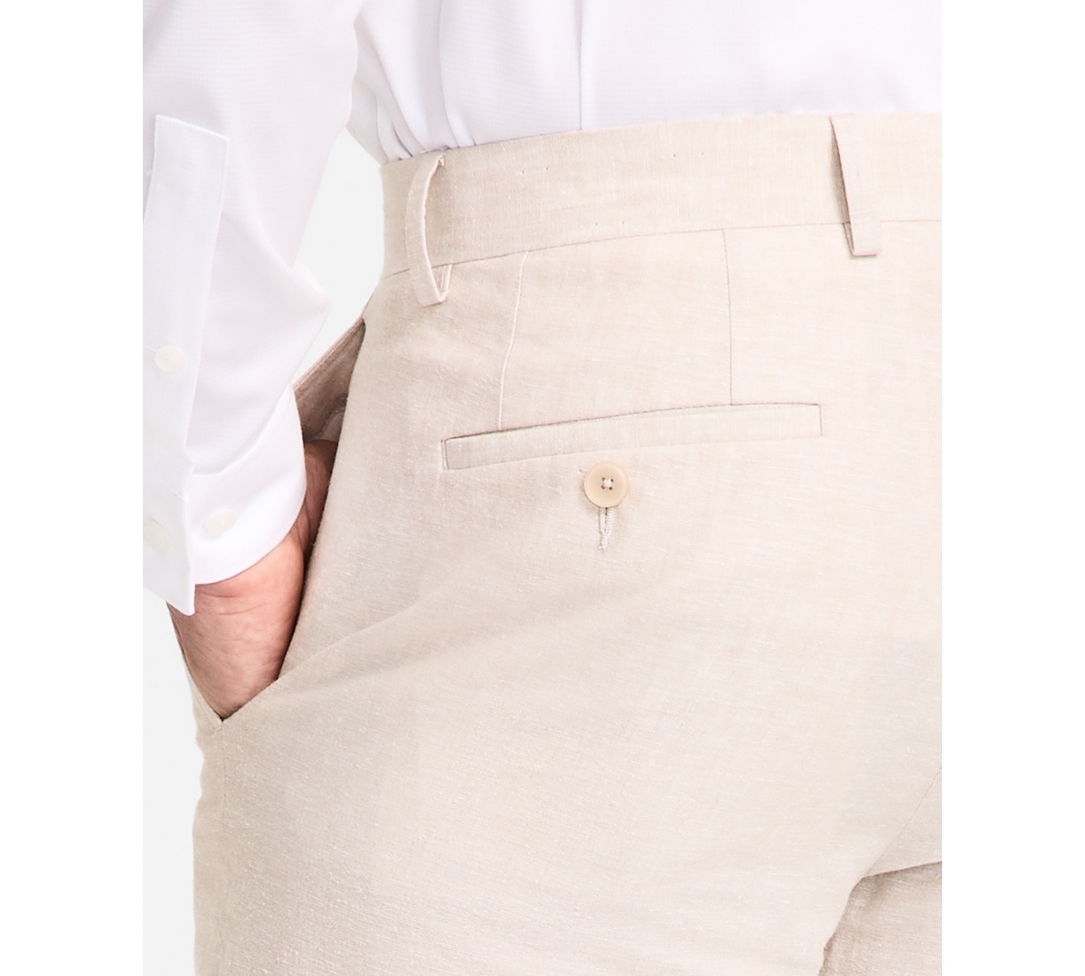 Bar Iii Men's Slim-fit Linen Suit Pants, Exclusively At Macy's In Natural