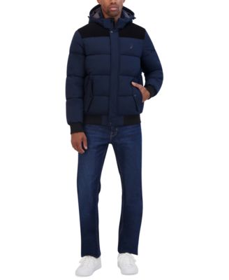 Men's Mixed Media Bomber Jacket