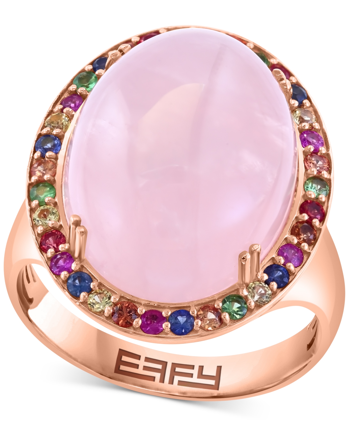 EFFY COLLECTION EFFY MULTI-GEMSTONE HALO RING (12-1/5 CT. T.W.) IN 14K ROSE GOLD 