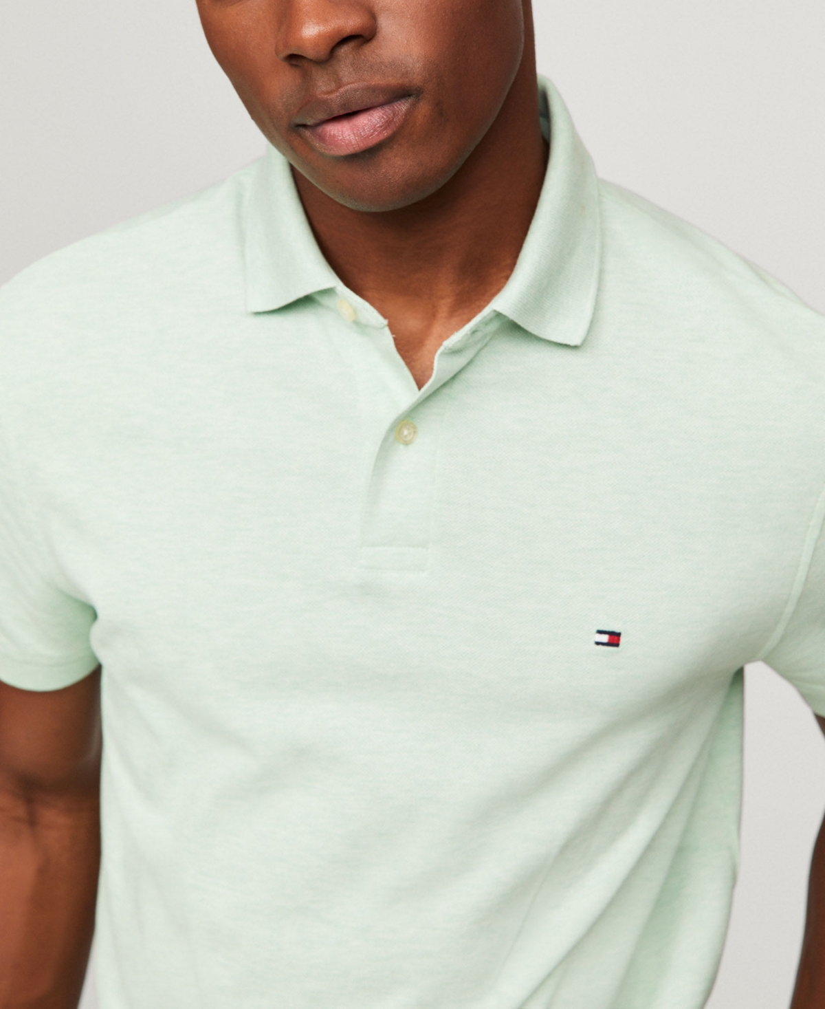 Tommy Hilfiger Men's Cotton Classic Fit 1985 Polo In Mint Gel Heather