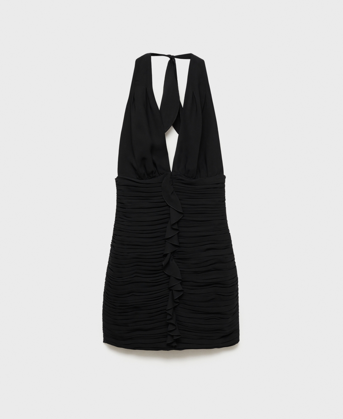 Mango Women's Ruffled Details Halter-Neck Dress