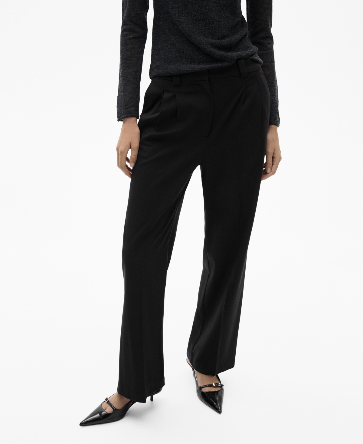 Mango Women's Pleated Straight-Fit Pants