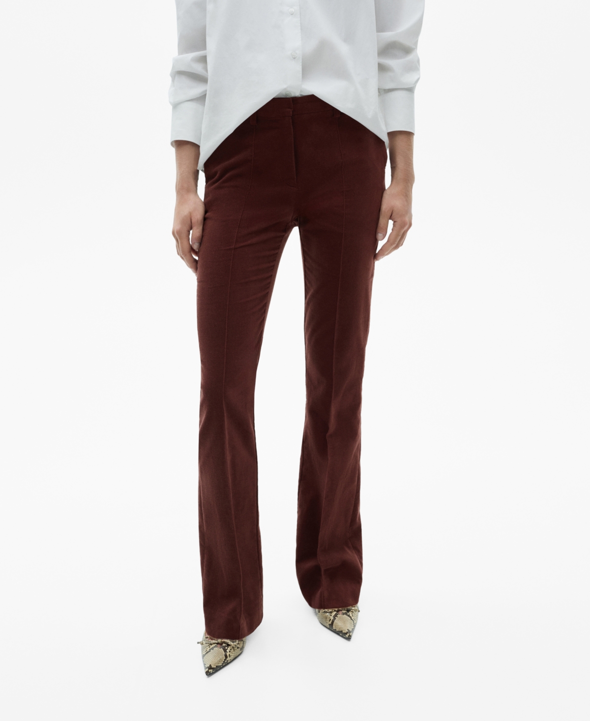 Mango Women's Straight Velvet Pants