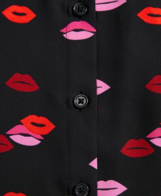 Women's Button-Front Crepe Shirt, Created for Macy's