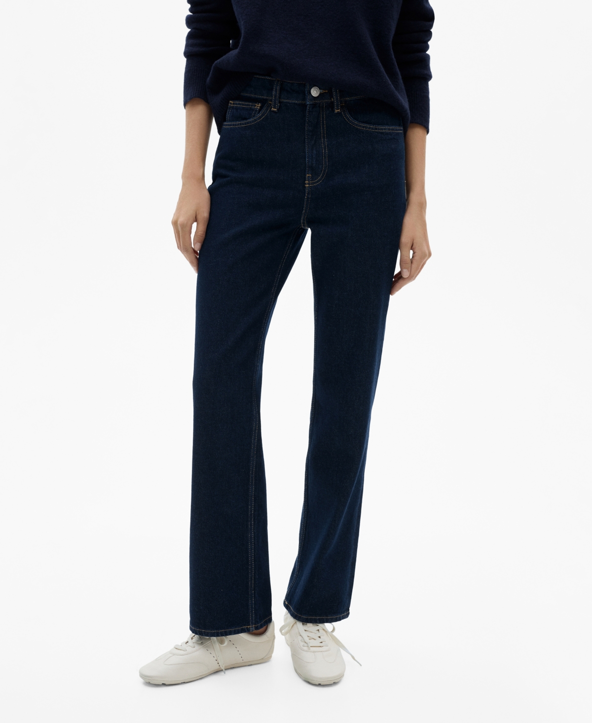 Mango Women's Matilda Medium-rise Straight-fit Jeans In Open Blue