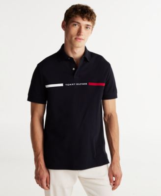 Tommy Hilfiger - Men's Big & Tall Short Sleeve Embroidered Chest Stripe Polo Shirt