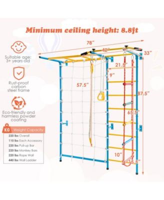 7 In 1 Kids Indoor Gym Playground Swedish Wall Ladder
