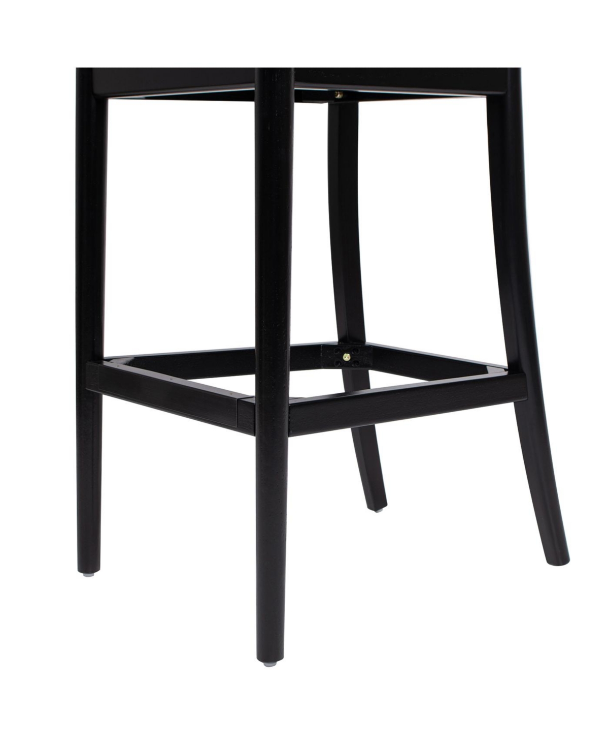 The Pop Home Curved Back Rattan Bar Stool, Set of 2,Upholstered Bar Chairs in Ivory White Fabric-The Pop Home