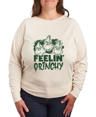 Hybrid Apparel - Plus Size Grinch Feelin' Grinchy Graphic Pullover Top