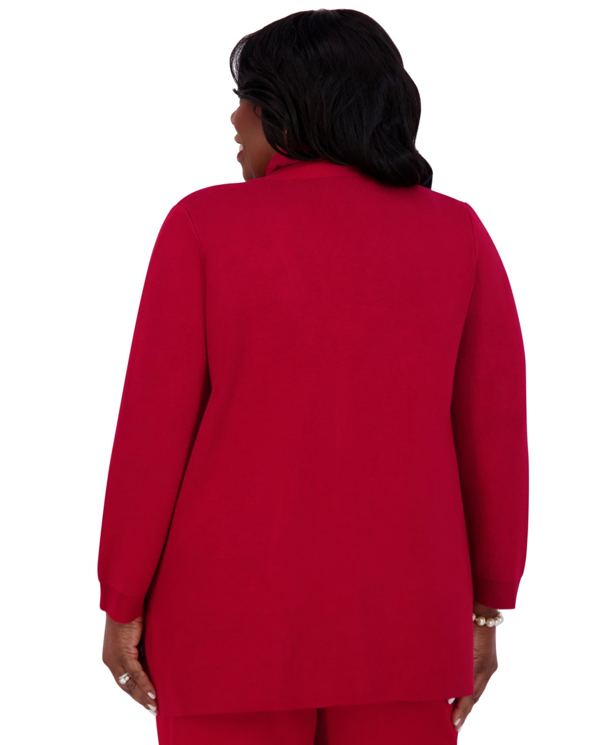 Kasper Women's Open-Front Long-Sleeve Cardigan