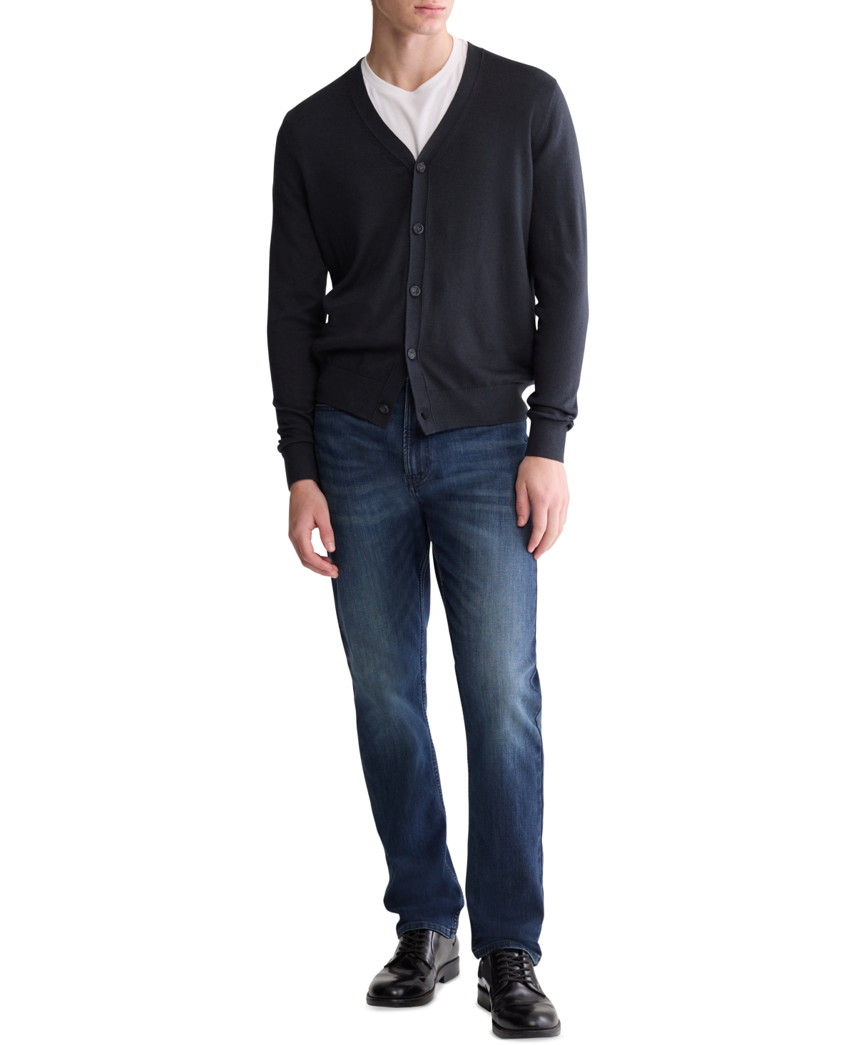 CALVIN KLEIN MEN'S REGULAR-FIT V-NECK CARDIGAN 