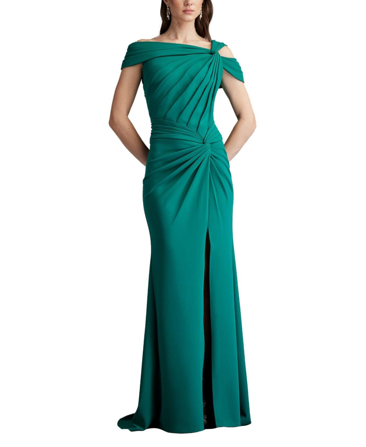 Tadashi Shoji Women's Denali Asymmetric Twist-Knot Gown - Green