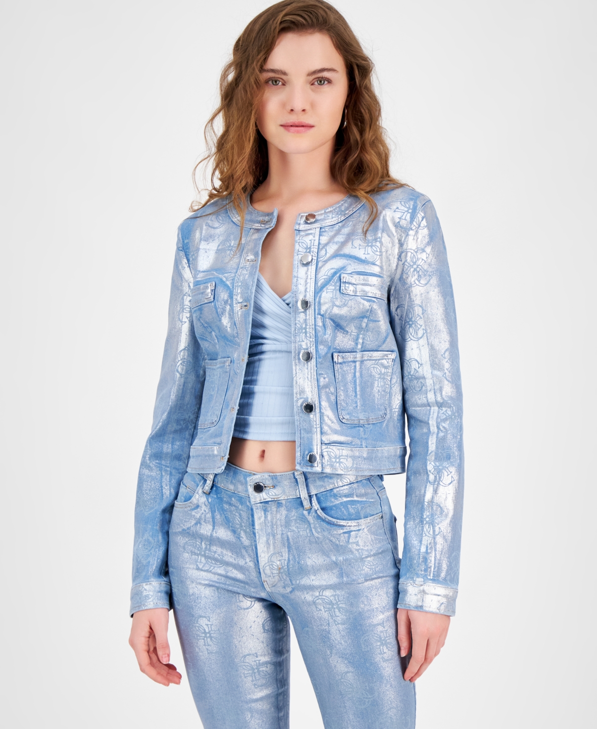 Women's Sammy Metallic Logo Jacket - Glam De Logo