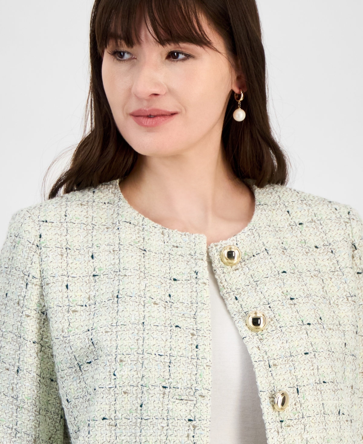 ANNE KLEIN WOMEN'S TWEED JACKET 