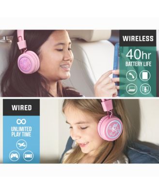 KidJamz KJ55BT Safe Listening Bluetooth Wireless Headphones for Kids w/ LED Lights