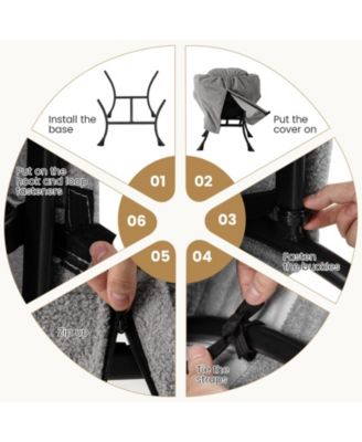 Modern Accent Chair with Folding Footrest and Head Pillow