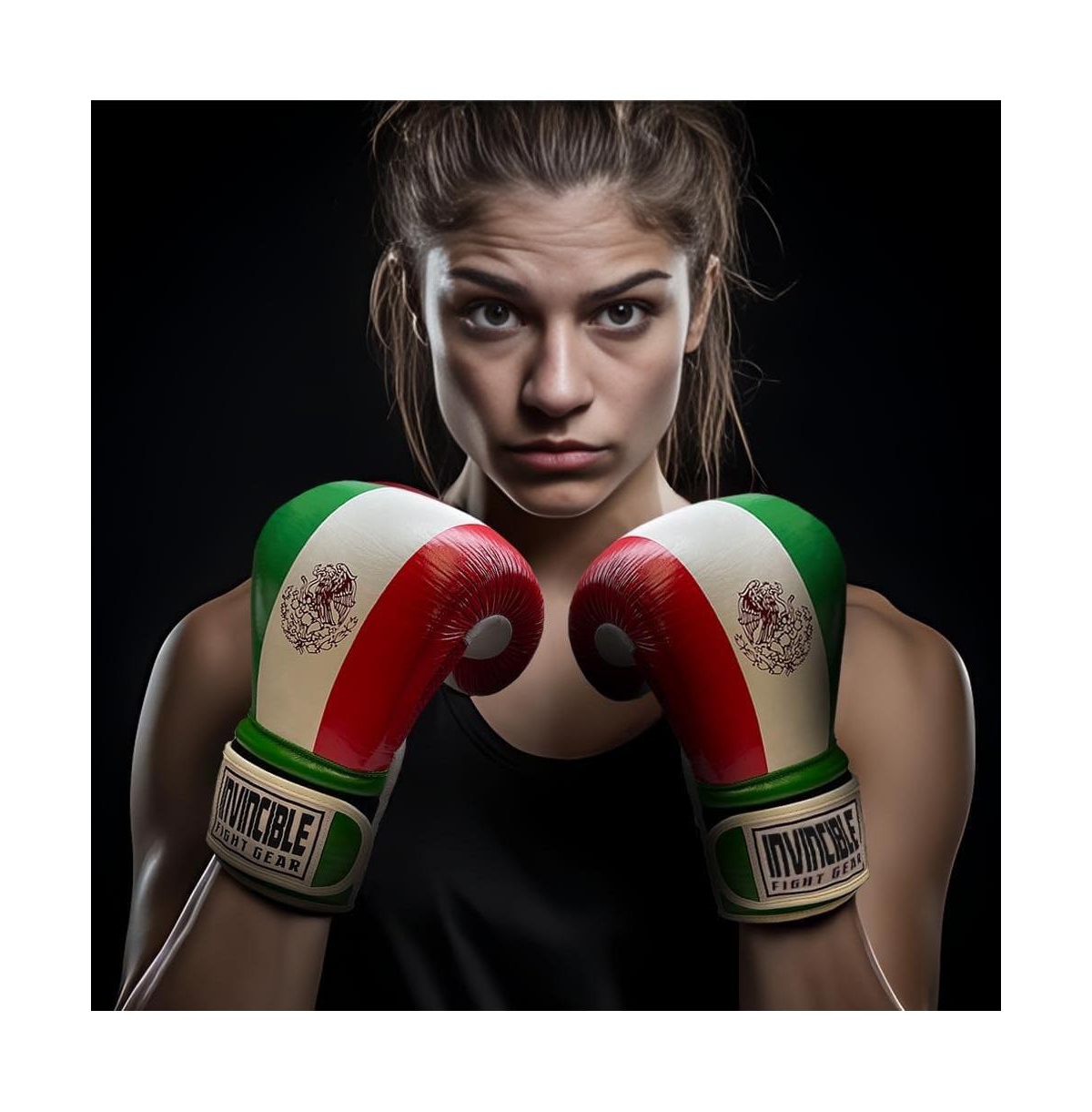 Amber Sports Invincible Fight Gear Standard Hook and Loop Leather Training Boxing Gloves withColors -Ideal for Boxing, Kickboxing, Muay