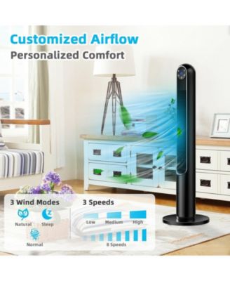 42 Inch 80 Degree Tower Fan with Smart Display Panel and Remote Control