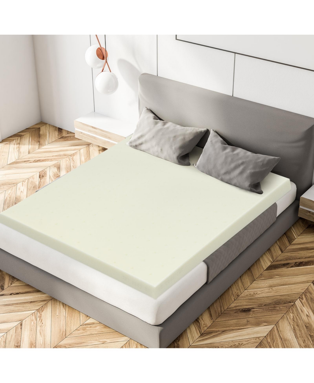 Gouun 3-Inch Bed Mattress Topper Air Cotton for All Night's Comfy Soft Mattress Pad-King Size