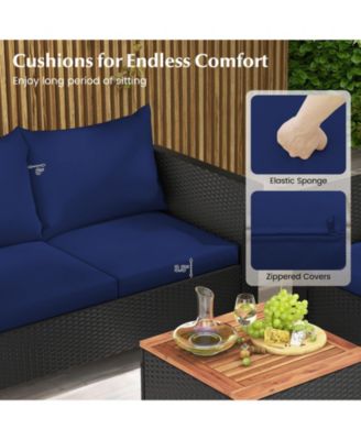 4 Pieces Outdoor Conversation Set with Storage Table