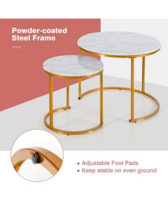 Set of 2 Modern Round Stacking Nesting Tables