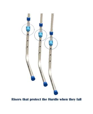 AMBER Track and Field Self Return Aluminum Hurdle Midi Adjustable from 23" to 34" (Set of 3)