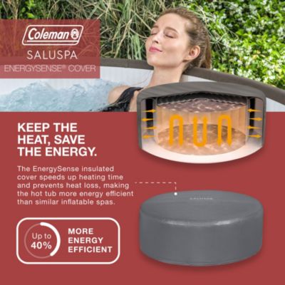 Coleman Napa AirJet Round Inflatable Hot Tub with EnergySense Cover, Brown