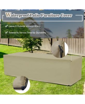 8 Pieces Patio Space-Saving Rattan Furniture Set with Storage Box and Waterproof Cover