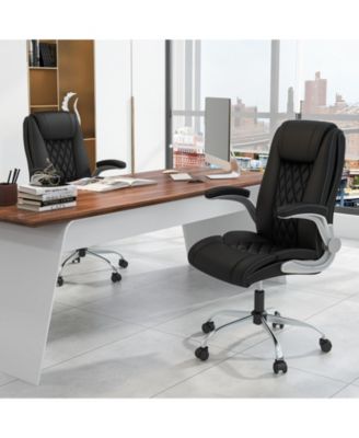 Modern Height Adjustable PU Leather Office Chair with Rocking Function