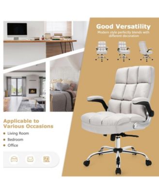 Adjustable Swivel Office Chair with High Back and Flip-up Arm