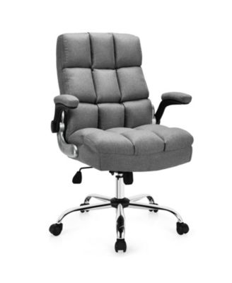 Adjustable Swivel Office Chair with High Back and Flip-up Arm