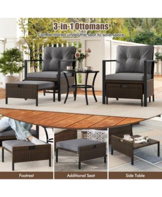4 Piece Outdoor Furniture Set with Glass Topped Table
