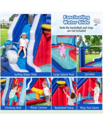 6-In-1 Inflatable Water Park with 735W Blower