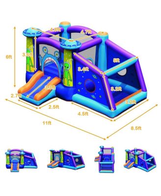 Castle Jumping Bouncer with Water Slide and 550W Blower