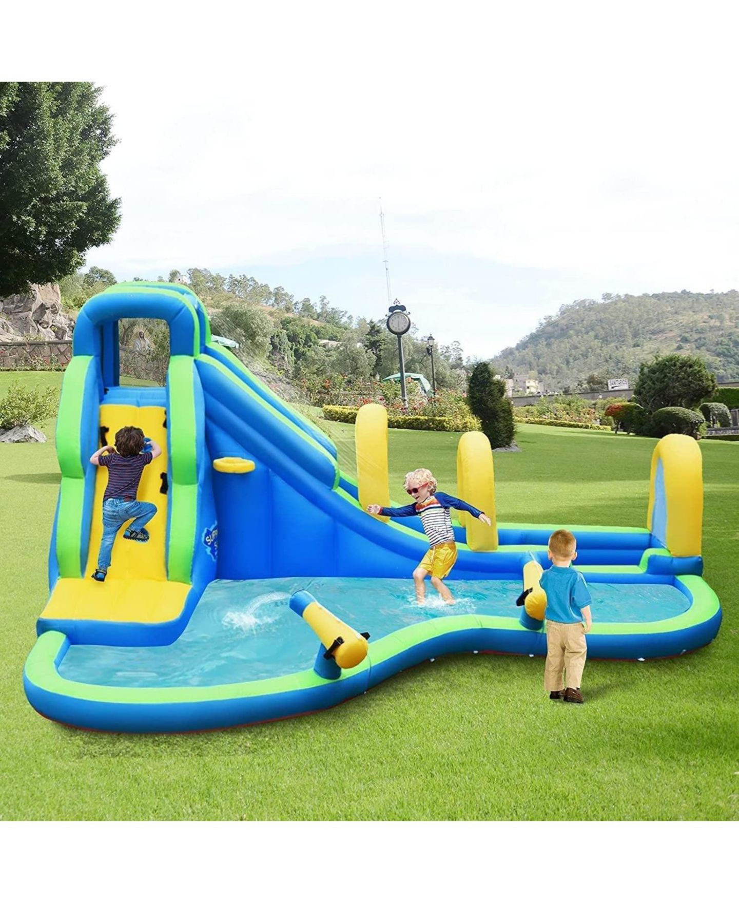 Детская игрушка GOUUN Inflatable Water Bounce House with Water Slide, Splash Pool & 735W Blower, Ages 4+ — фото 3