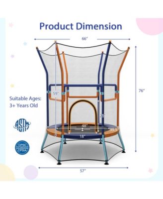 Mini Trampoline for Kids with Safety Enclosure Net and Foam Handles