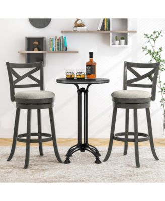 31 Inch Swivel Bar Stools Set of 2 with Hollow Back and Soft-padded Seat-31 inches