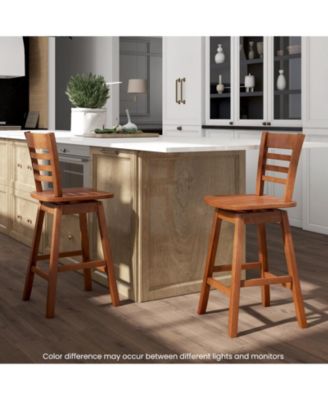 Counter Height Barstools Set of 2 with Footrest for Kitchen Island Bar
