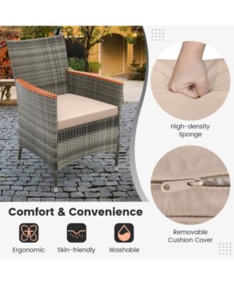 11 Pieces Patio Dining Set with 15 Feet Double-Sided Patio Umbrella Base Included