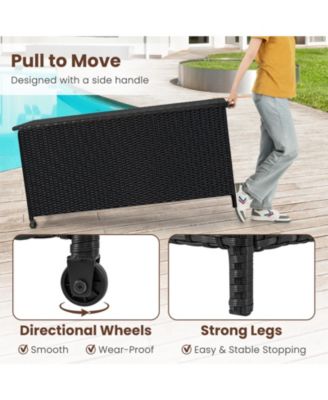 Indoor Outdoor 85 Gallon Storage Container with Waterproof Liner and Universal Wheels