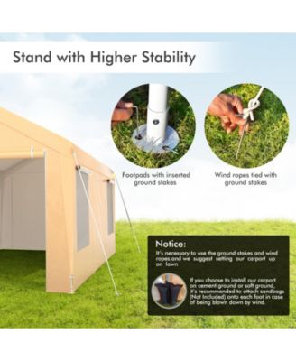 10 x 20 Feet Heavy-Duty Steel Portable Carport Car Canopy Shelter