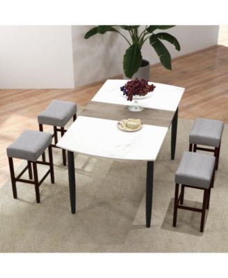 Set of 2 25 Inch Bar Stool with Curved Seat Cushions