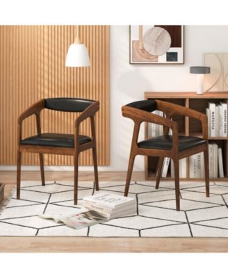 Upholstered Armchairs Set of 2 with Cozy Backrest and Padded Seat Cushion