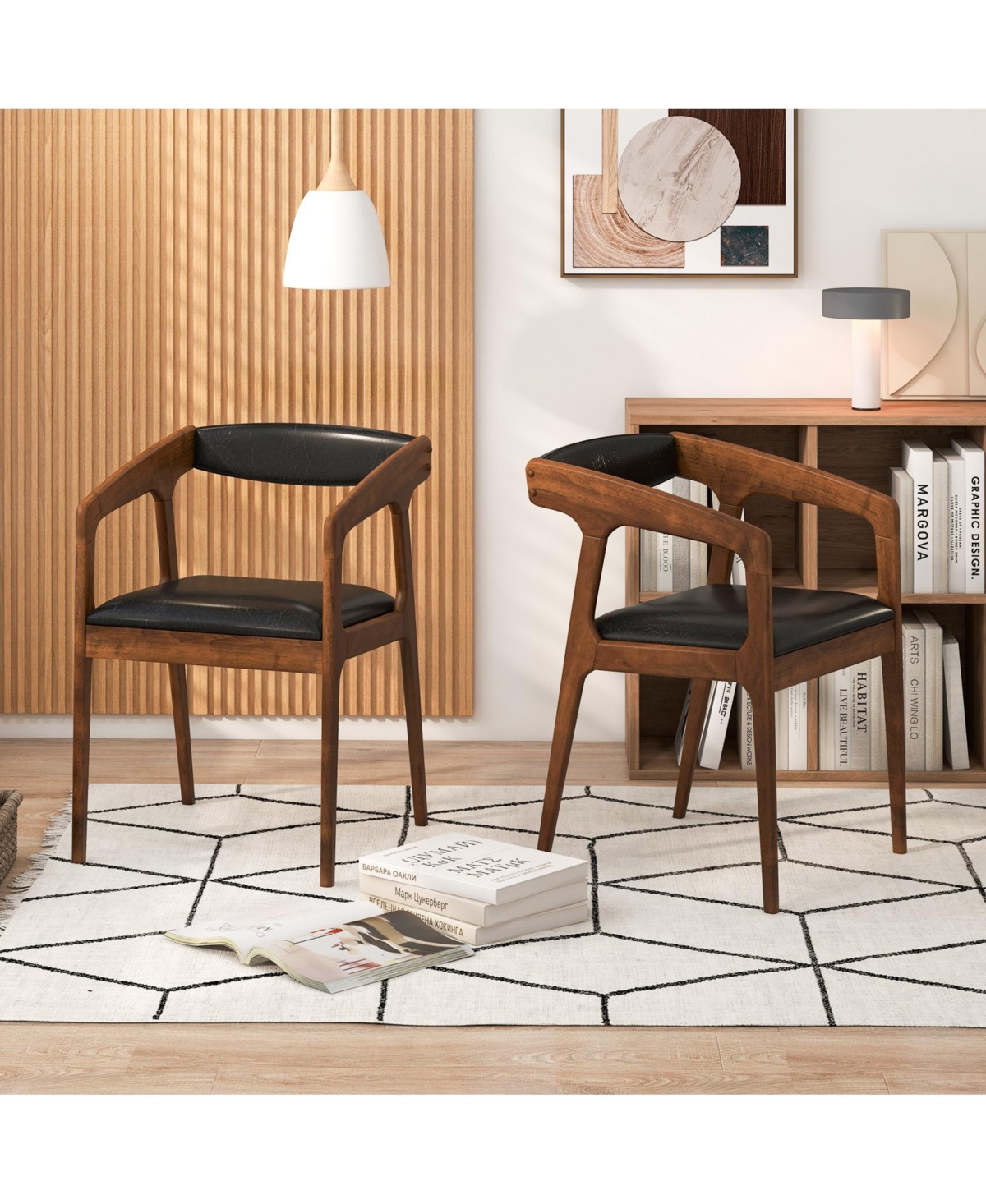 Gouun Upholstered Armchairs Set of 2 with Cozy Backrest and Padded Seat Cushion
